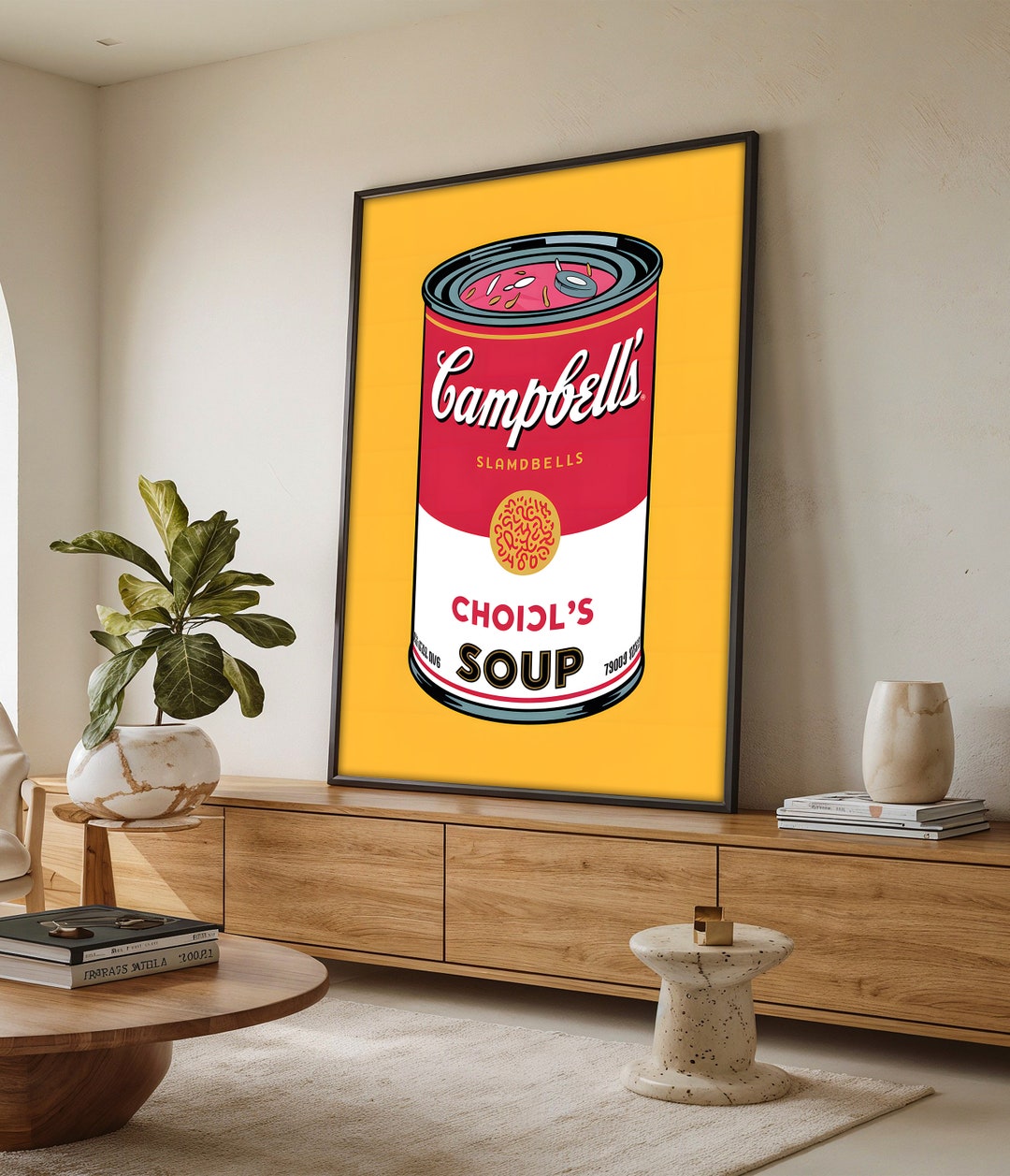 Pop Art Campbell's Soup Canvas Print, Modern Wall Art, Fun Kitchen ...