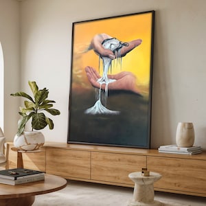Salvador Dali Melting Uhr Leinwand Gemälde, Surreales Dali Kunstwerk, Salvador Dali Kunst Poster, Schmelzuhr Kunstdruck, Geschenkidee