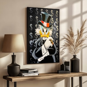 Luxury Scrooge McDuck Canvas Painting - Bold and Playful Wall Art for Unique Home Décor and Gift Option