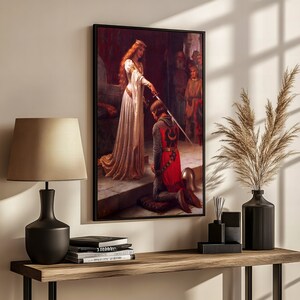 Edmund Blair Leighton&#39;s Iconic &#39;The Accolade&#39; – A Classic Canvas Painting Gift Celebrating Chivalry and Medieval Honor