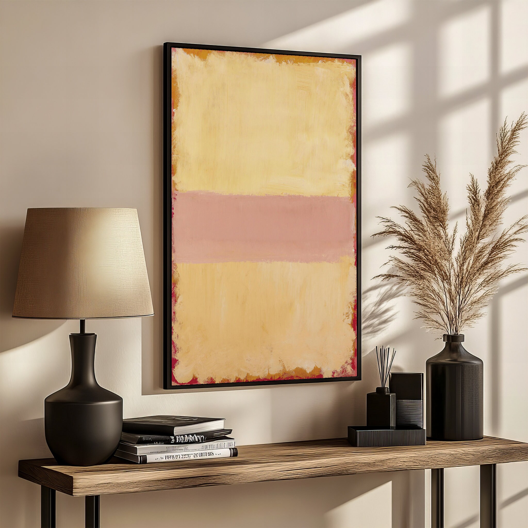 Mark Rothko's Soft Yellow and Pink Abstract Canvas Painting: A Serene ...