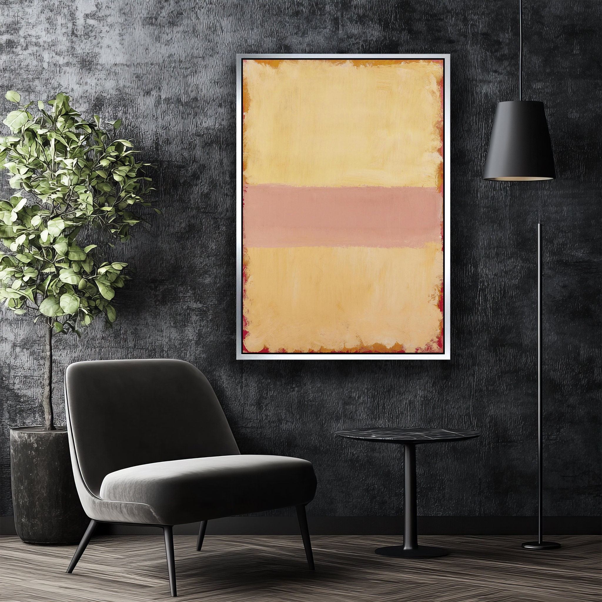 Mark Rothko's Soft Yellow and Pink Abstract Canvas Painting: A Serene ...