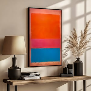 Mark Rothko&#39;s Royal Red and Blue: Iconic Abstract Expressionist Canvas Painting with Vibrant Colors, Perfect Modern Art Gift