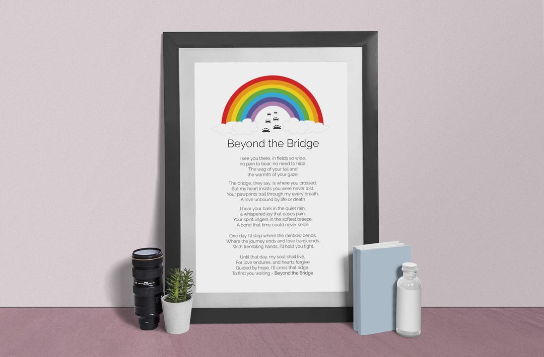 Rainbow Bridge Poem, Pet Loss Poem, Pet Sympathy Gift, Digital Print - Etsy