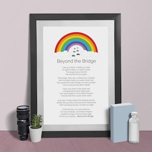 Poème du pont arc-en-ciel, poème sur la perte d&#39;un animal de compagnie, cadeau de sympathie pour animal de compagnie, impression numérique