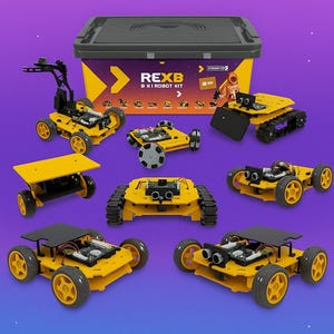 Rex Evolution 8-in-1 STEM Robotics Kit | DIY Kit, Programmable Robot Set w/ Raspberry Pi PicoBricks | STEM Kit Maker Gift