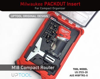 Milwaukee Packout M18 Compact Router Insert Personalized for Compact Organizer 48-22-8435 Tool AUS M18FTR-0 US 2723-20