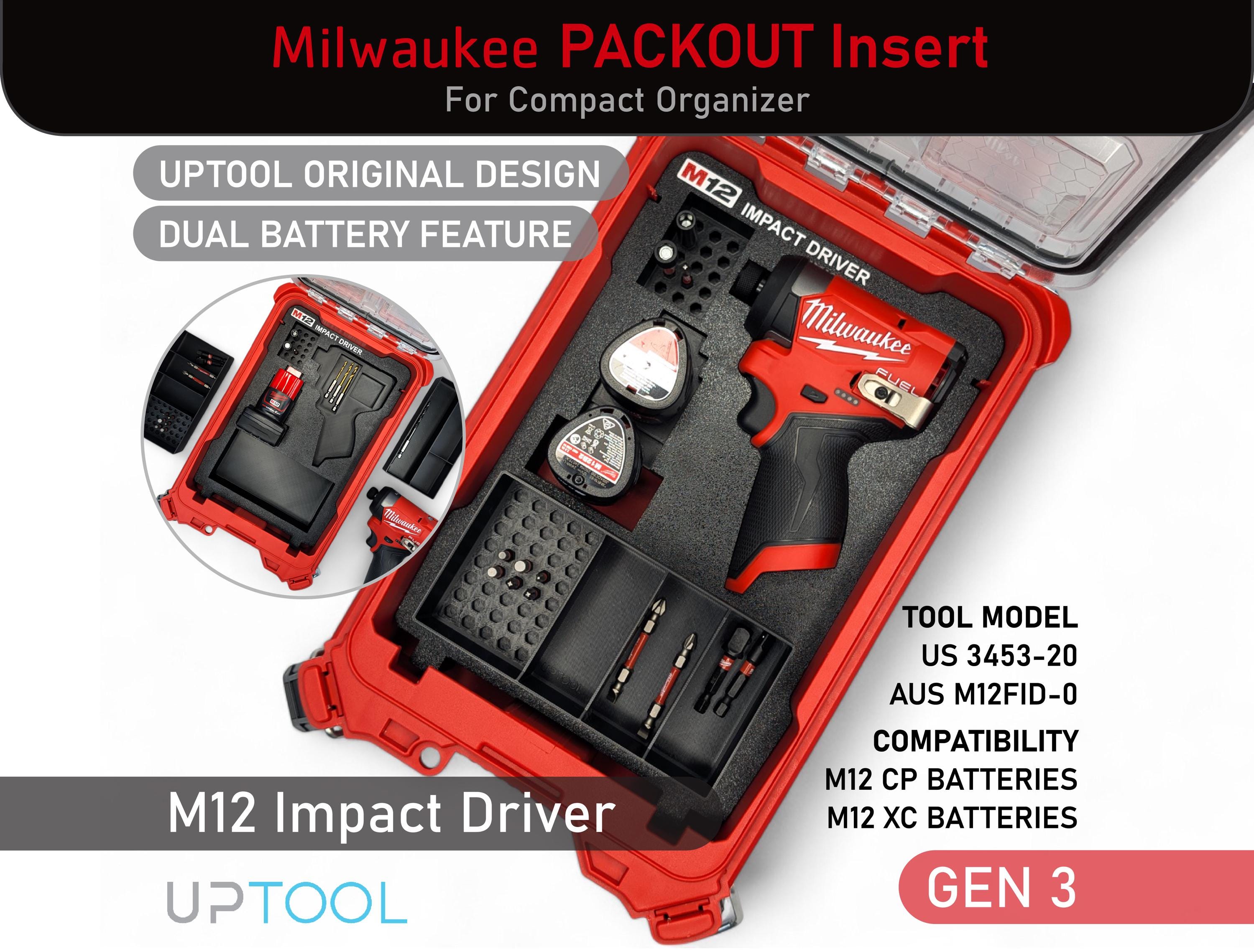 Produktbild von Packout-Einsatz Für Milwaukee M12 Bohrschrauber Und Schlagschrauber - Kostenloses 3D-Druckmodell