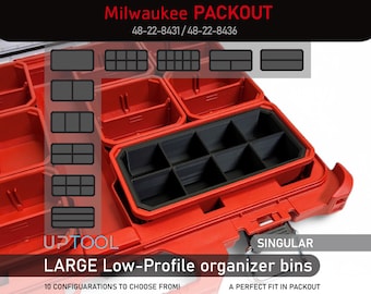Milwaukee Low-Profile Organizer/Compact Organizer LARGE Bins for 48-22-8436 & 48-22-8431