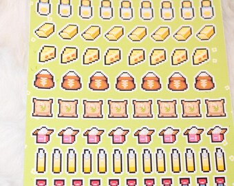 Fields of Mistria Inspired Sticker Sheet: Food Journaling Stickers