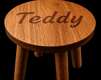 Personalised Wooden side table, stool | Custom Engraved Kids Step Nursery Gift,childs  christening
