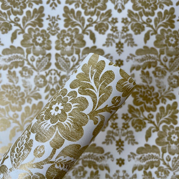 4 Sheets | Gold Brocade Flowers | 9x12