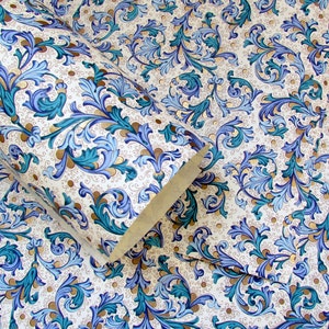 4 Sheets | Blue Florentine Decorative Paper | 9x12