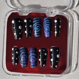 Other Mother Press on Nails, Aesthetic Coraline Nails, Creepy Cute Nails
