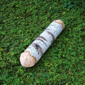 Long White Birch Tree Log Bolster Pillow image 1