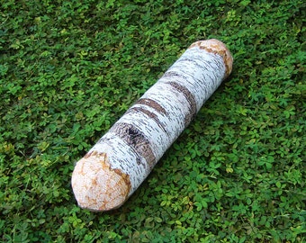 Long White Birch Tree Log Bolster Pillow