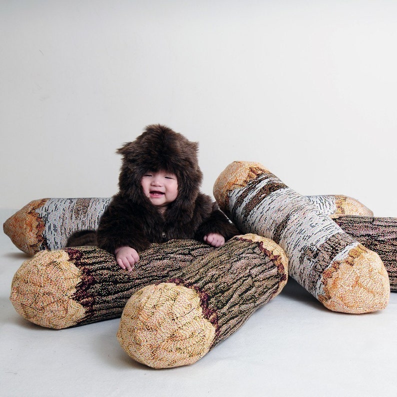 Long Cottonwood Tree Log Bolster Pillow image 3