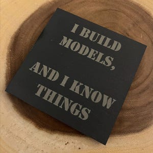 I Build Models, and I Know Things - Etched Slate Coaster