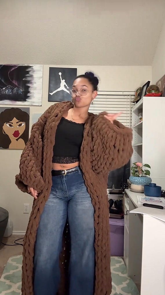 Hand-knit Chunky Knit Cardigan: Oversized Braided Stitches - Etsy