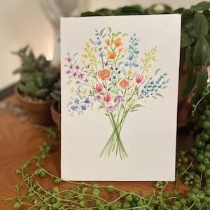 Personalisierte Blumen Aquarell Karte