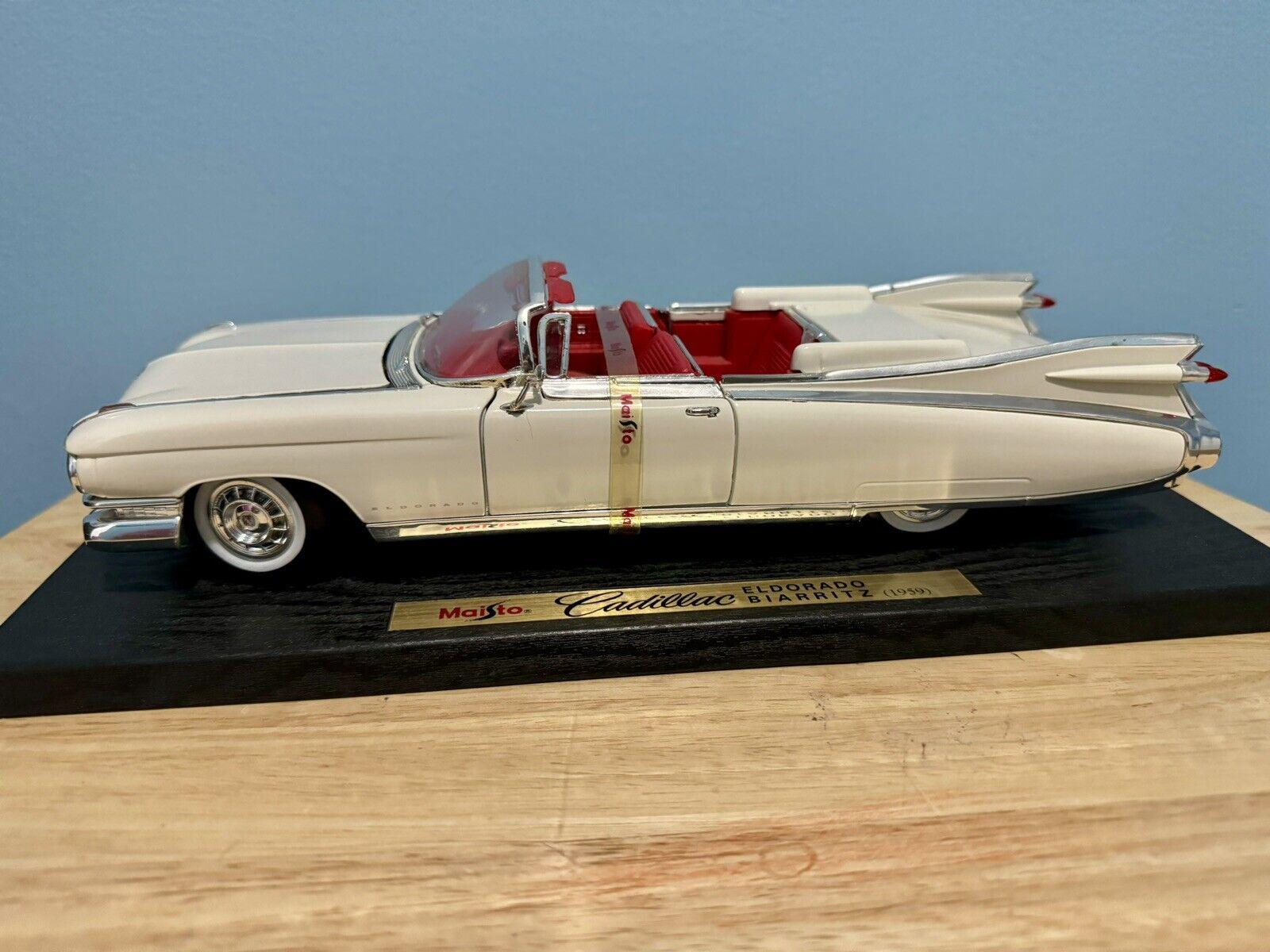 1959 Cadillac Eldorado Biarritz White Red Interior Diecast 1/18 