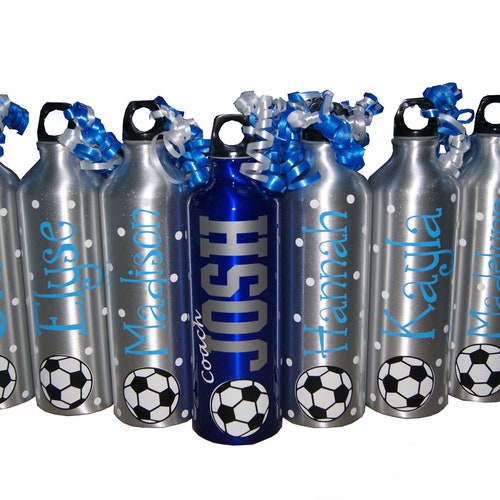Soccer Water Bottle Soccer Ball Water Bottle Personalized Etsy