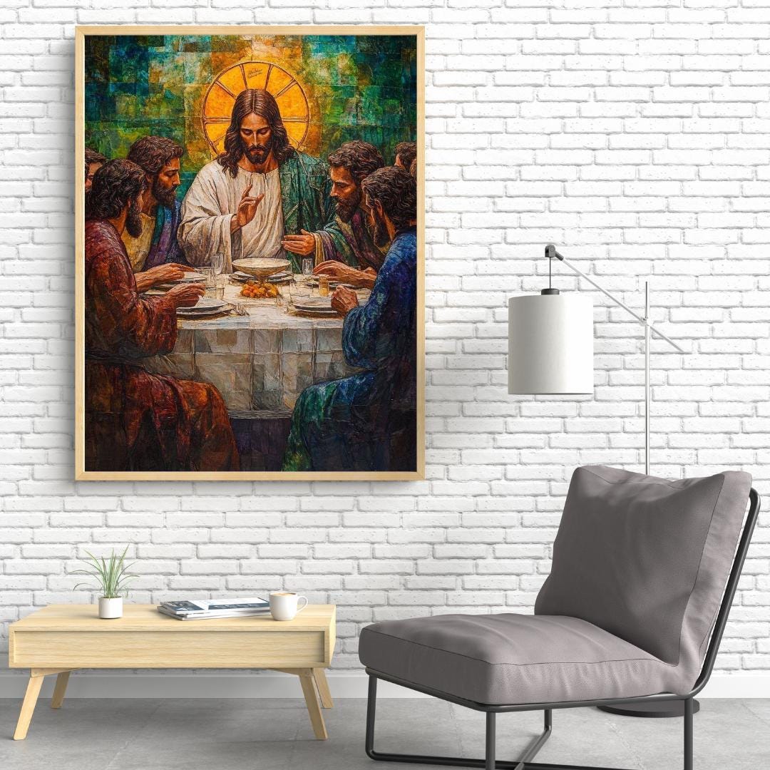 The Last Supper Wall Art Jesus and Disciples Religious Painting ...