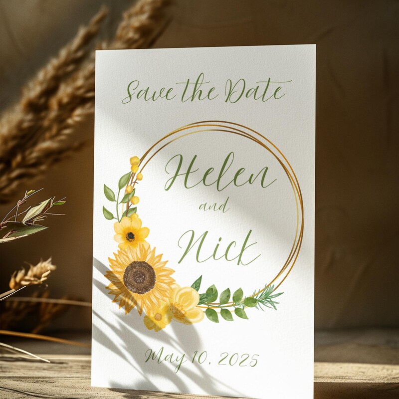Sunflower Save the Date - Etsy