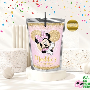 Minnie Kids Juice Pouch Label Kids Juice Pouch Kids Juice Template Kids Juice Pouch Canva Template B016