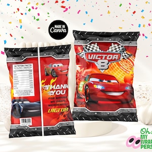 Etykieta na torbę z chipsami dla dzieci Torba z chipsami dla dzieci Szablon na torbę z chipsami dla dzieci Szablon Canva na torbę z chipsami dla dzieci B007