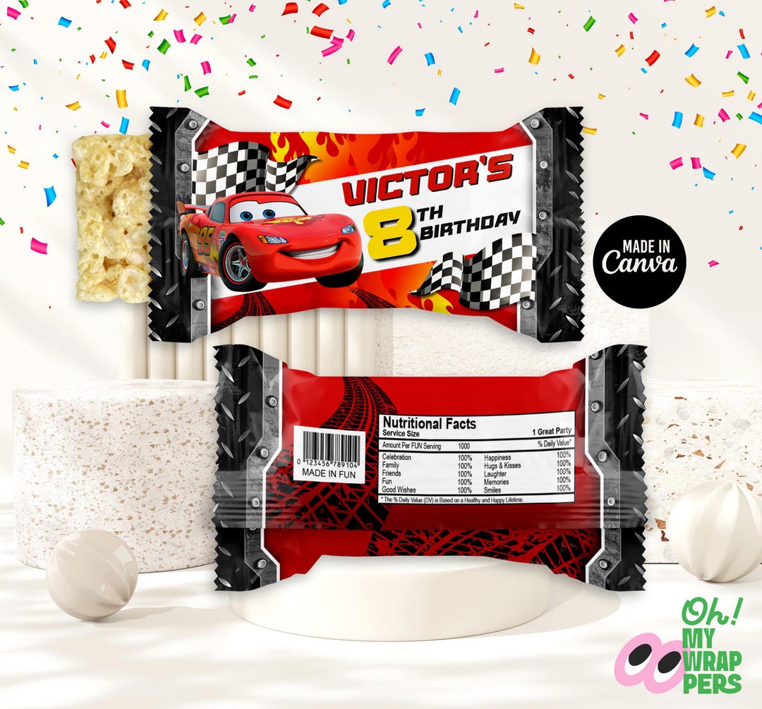 Cars Rice Printable Cars Rice Treats Template Lightning Mcqueen Tropical Rice Treats Label ...