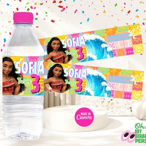 Kids Water bottle label Kids water label Kids water bottle label Template Kids water bottle label Canva Template B006