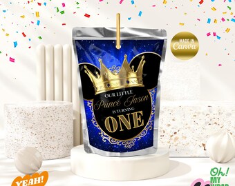 Mickey Mouse prince royal Kids Juice Pouch Label Kids Juice Pouch Kids Juice Template Kids Juice Pouch Canva Template