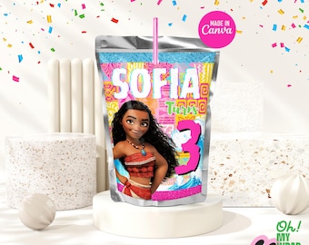 Moana Kids Juice Pouch Label Kids Juice Pouch Kids Juice Template Kids Juice Pouch Canva Template B006