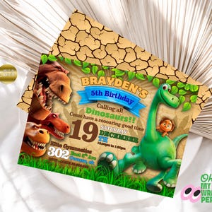 The Good Dinosaur Birthday Invitation: Arlo Party, Editable Canva Template (Digital Download B022