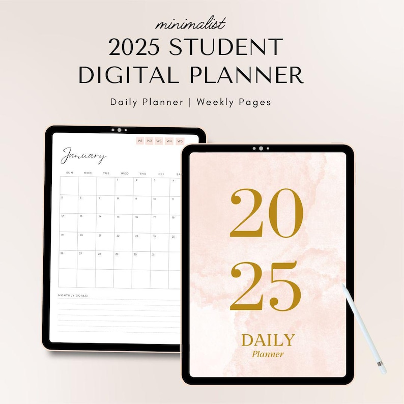 2025 Minimalist Student Digital Planner, Goodnotes iPad Planner ...