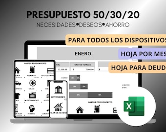 50/30/20 budget personal finance income and expense control Debts Savings excel planner expense planner
