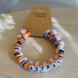 Astros Bracelet Gift set Houston Astros MLB Gift for her Baseball bracelet Gift
