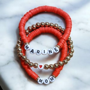 Marine Mom Bracelet Set Stackable Bracelet set Gift for her