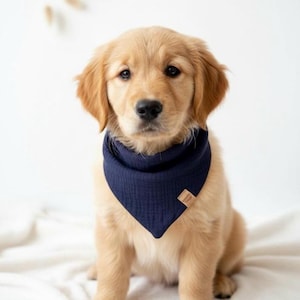 Midnight Blue, Dog Bandana, Pet accessories, Pet scarf, Cotton gauze