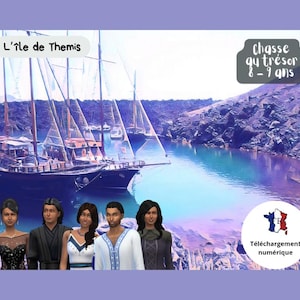 Treasure hunt in French for 8/9 year olds in the garden or at home – Fun game for birthday parties and holidays - L’Ile de Themis