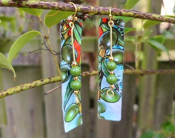 Olive Earrings, Leaf Earrings, Earrings, Birthday Gift, Gift for Mom, Gift for Wife, Metal Earrings, Unique Earrings, Perfect Gift for Her