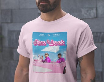 Camiseta Barbiecore de Fórmula 1: Camiseta de carreras Leclerc vs Hamilton