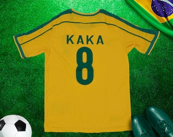 Kaka retro voetbaltrui, vintage braziliaanse jersey, competitieshirt, uniseks shirt voor volwassenen