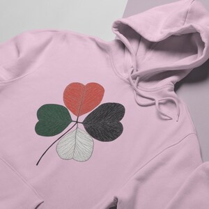 Free Palestine Hoodie: Shamrock Heart Design - Political Statement Pullover