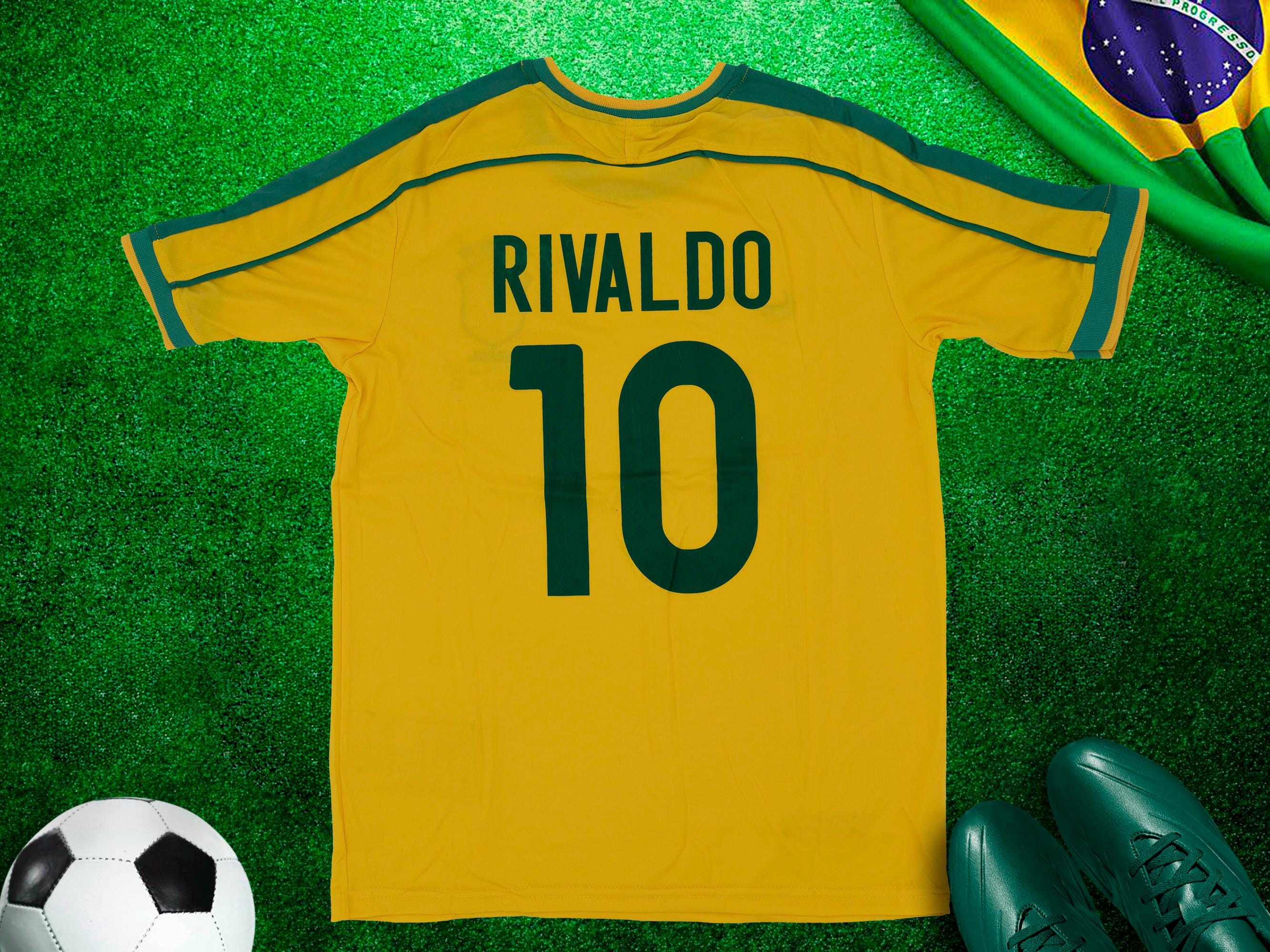 Rivaldo Retro Jersey, Vintage Brazil Jersey, League Jersey Adult