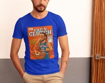 New York Captain Clutch-T-shirt: Jalen Brunson Comic Basketball Fan Apparel
