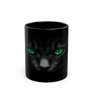 Mystical Black Cat Mug 11oz  - Perfect for Cat Lovers, Halloween, Daily Coffee, Gift Idea