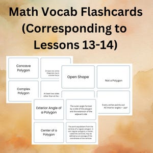 Fiches de vocabulaire mathématique (correspondant aux leçons 13-14 de la carte mathématique de CC)
