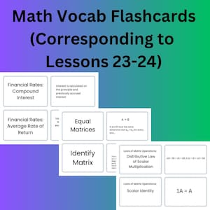 Fiches de vocabulaire mathématique (correspondant à la leçon 23-24 de CC sur la carte mathématique)